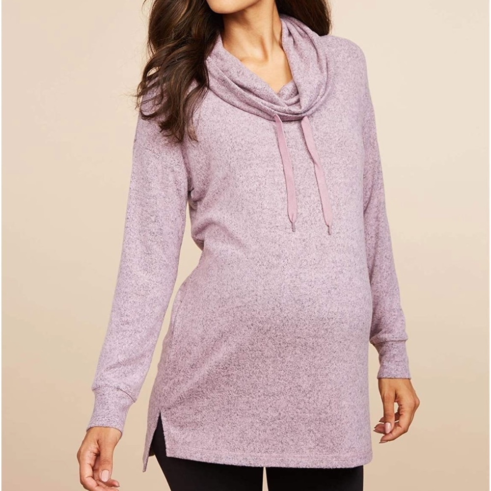 Motherhood Maternity Lavender Cowl Neck Sweatshirt